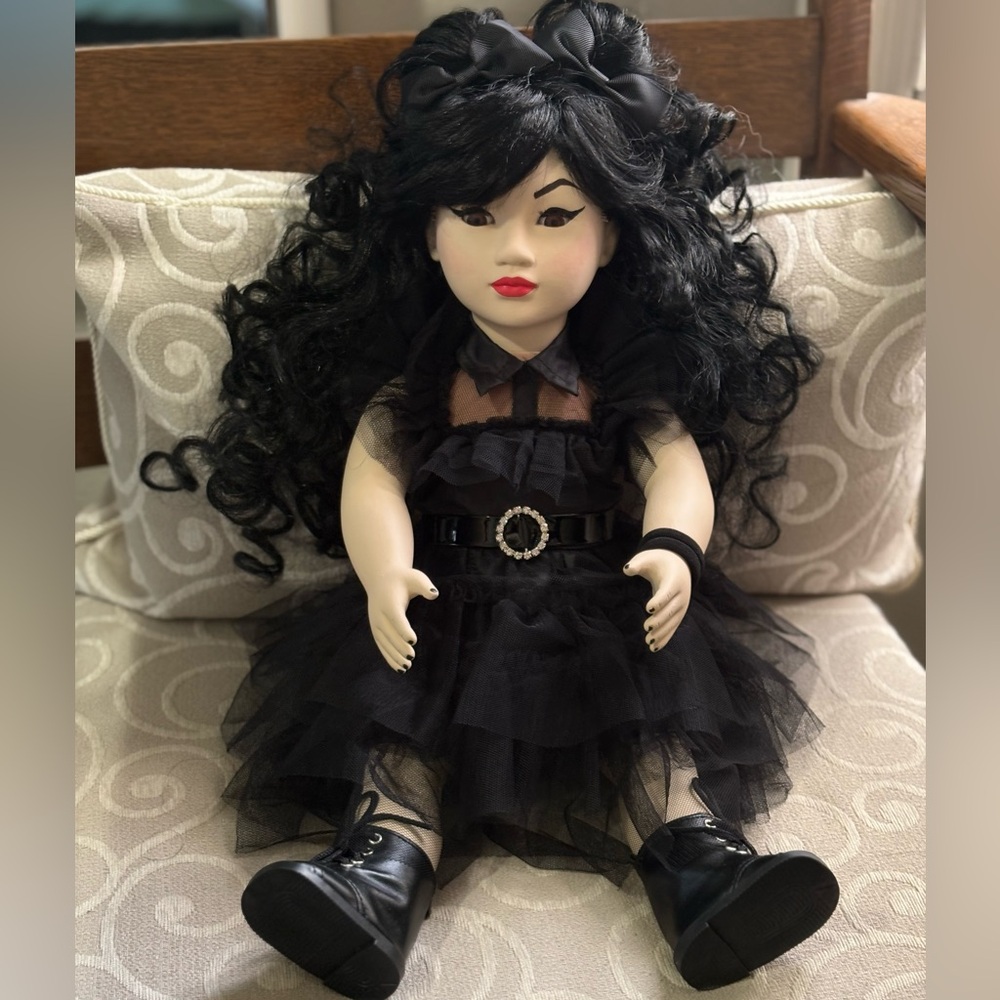 Our Generation Goth/ Wednesday doll replica /hand painted